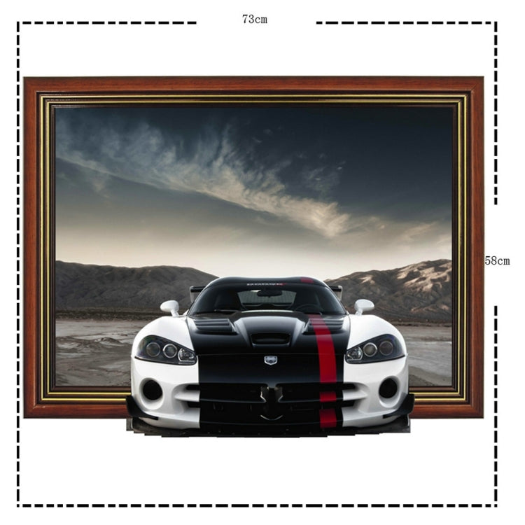 3D Sports Car Removable Wall Art Stickers, Size: 73 x 58 x 0.3 cm
