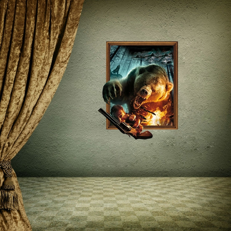 3D Bear Removable Wall Art Stickers, Size: 71 x 58 x 0.3 cm