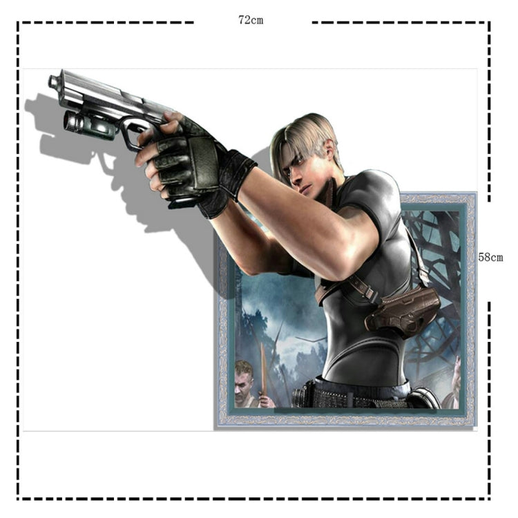 3D Warrior Removable Wall Art Stickers, Size: 72 x 58 x 0.3 cm