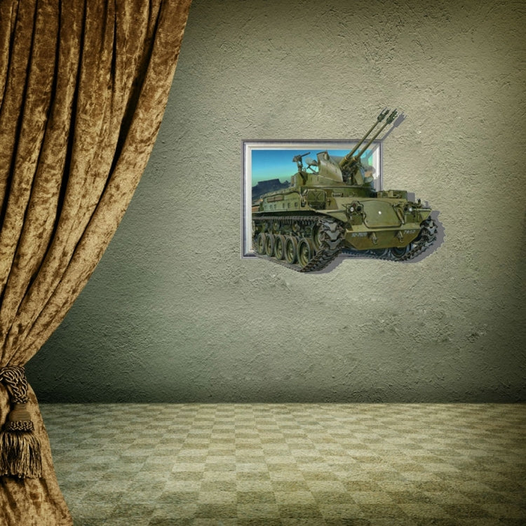 3D Tank Removable Wall Art Stickers, Size: 70 x 58 x 0.3 cm