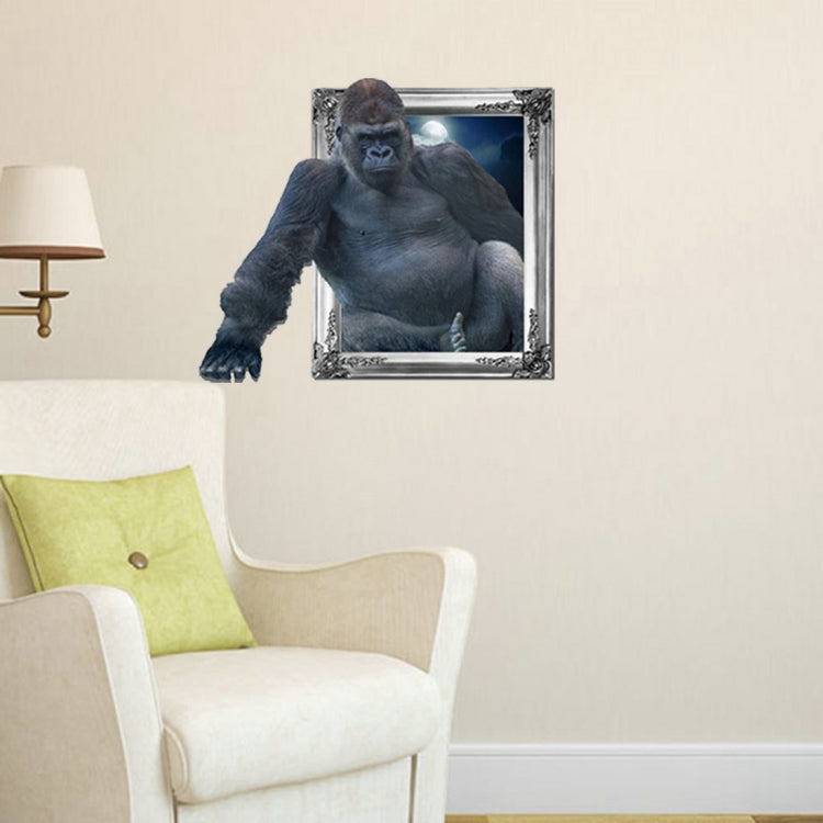 3D Gorilla Removable Wall Art Stickers, Size: 67 x 58 x 0.3 cm