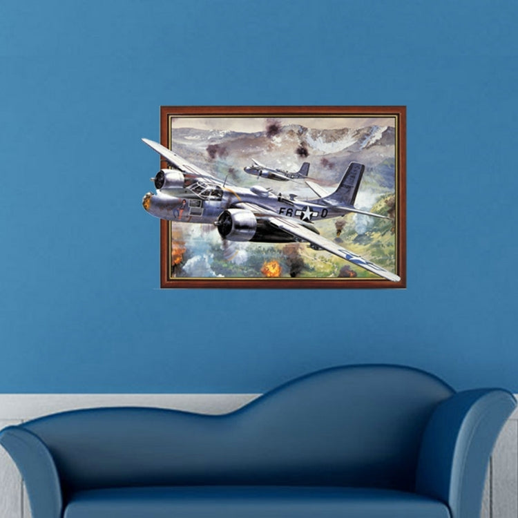 3D Fighter Aircraft Removable Wall Art Stickers, Size: 84 x 58 x 0.3 cm