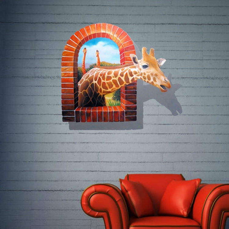 3D Giraffe Removable Wall Art Stickers, Size: 65 x 58 x 0.3 cm