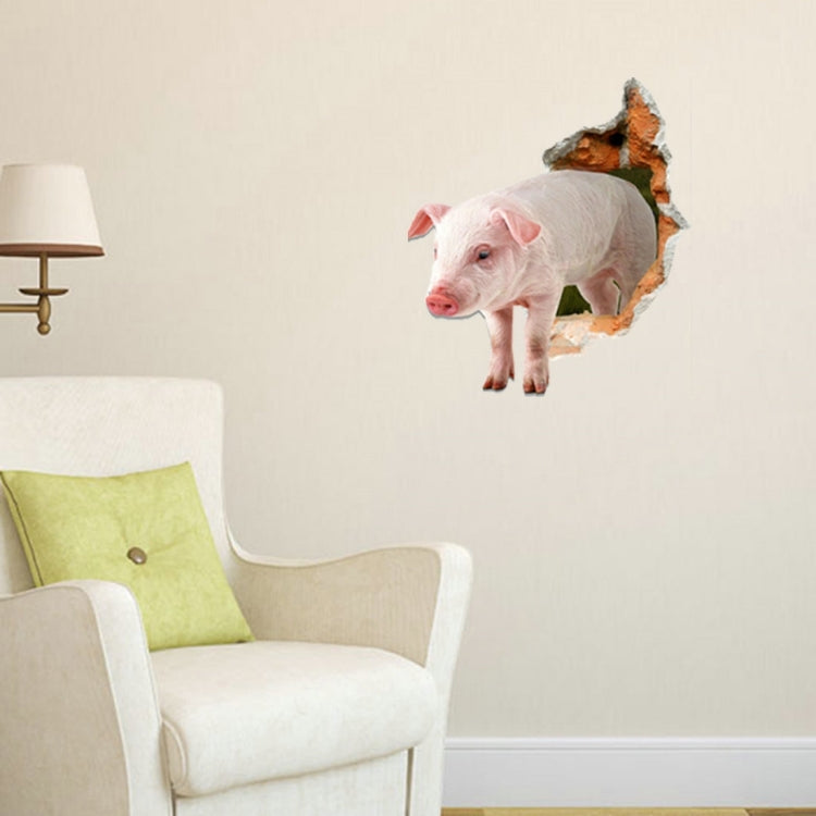 3D Pig Removable Wall Art Stickers, Size: 64 x 58 x 0.3 cm
