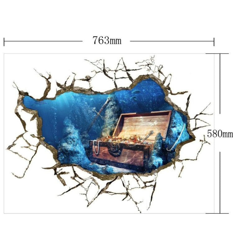 3D Treasure Chest Removable Bathroom Art Stickers, Size: 76.3 x 58 x 0.3 cm