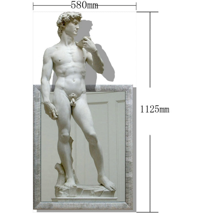 3D Statue of David Removable Bathroom Art Stickers, Size: 112.5 x 58 x 0.3 cm