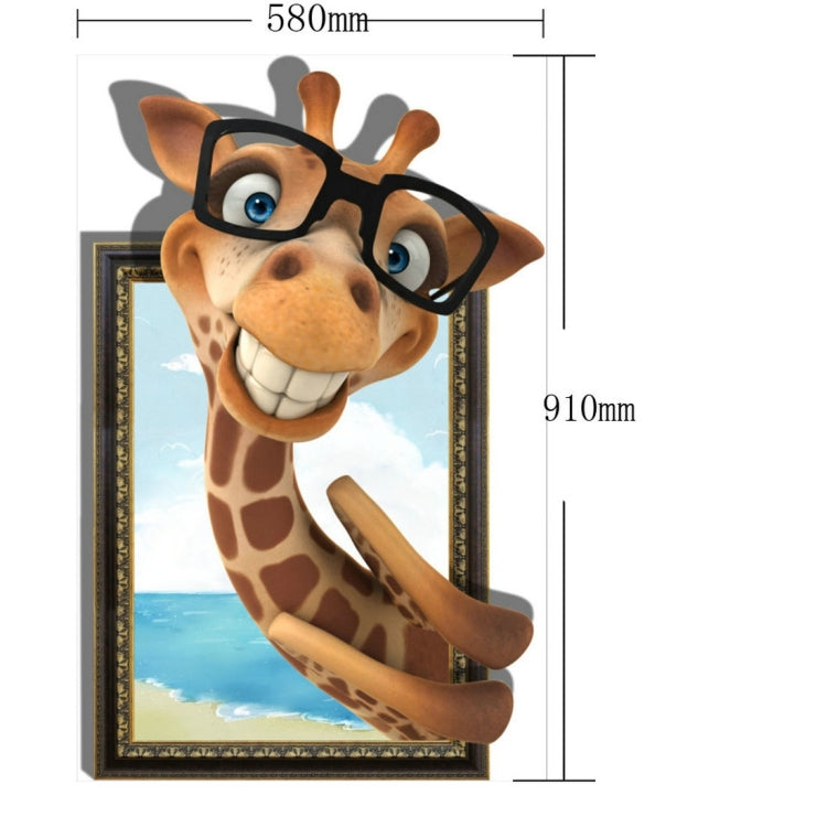 3D Giraffe Removable Bathroom Art Stickers, Size: 91 x 58 x 0.3 cm