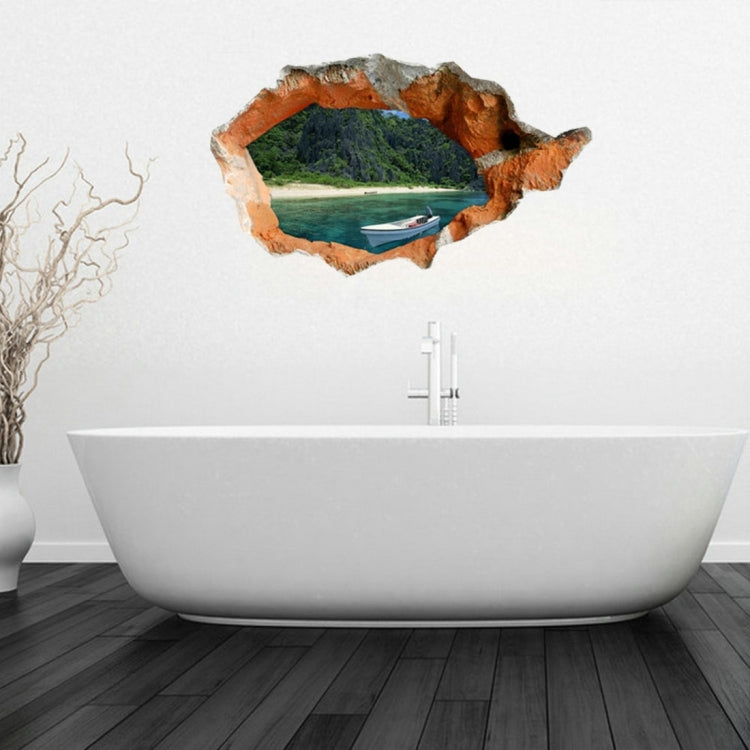 3D Scenery Removable Bathroom Art Stickers, Size: 99.1 x 58 x 0.3 cm