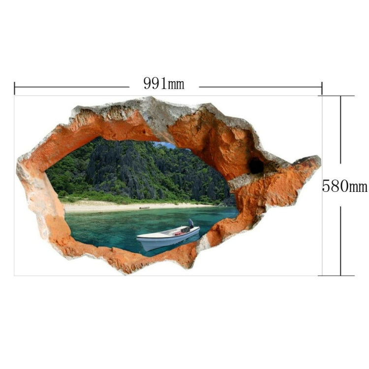 3D Scenery Removable Bathroom Art Stickers, Size: 99.1 x 58 x 0.3 cm