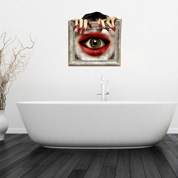3D Eye & Mouth Removable Bathroom Art Stickers, Size: 59.4 x 58 x 0.3 cm