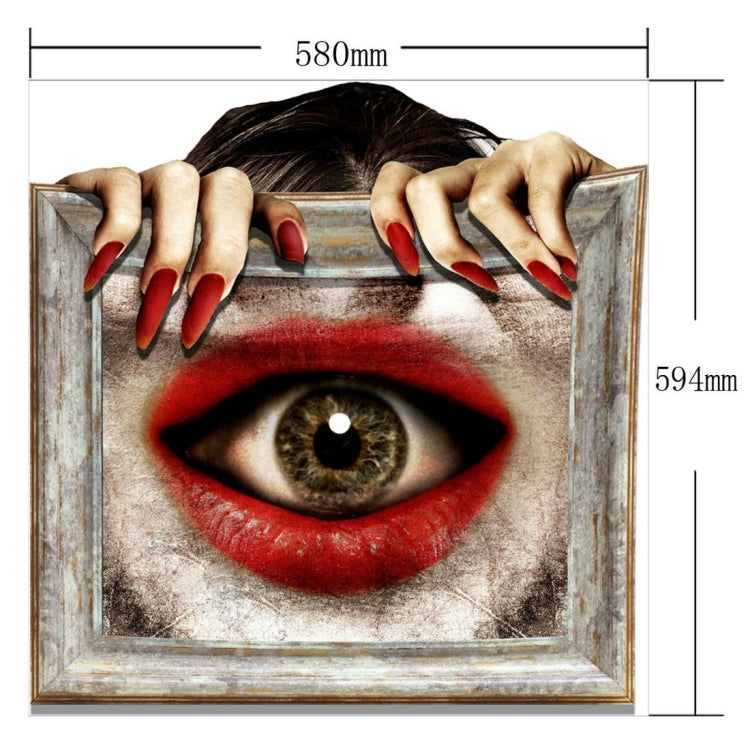 3D Eye & Mouth Removable Bathroom Art Stickers, Size: 59.4 x 58 x 0.3 cm