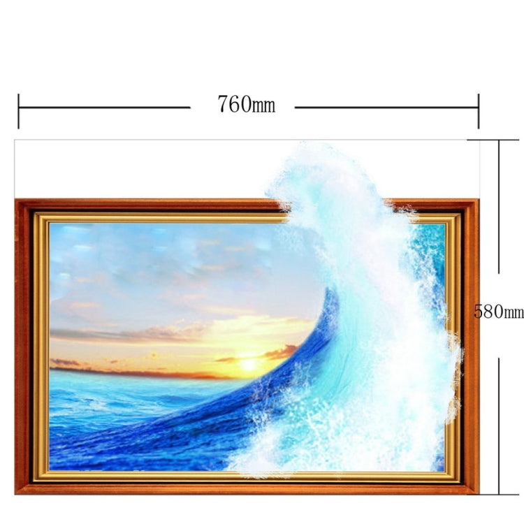3D Wave Removable Bathroom Art Stickers, Size: 76 x 58 x 0.3 cm