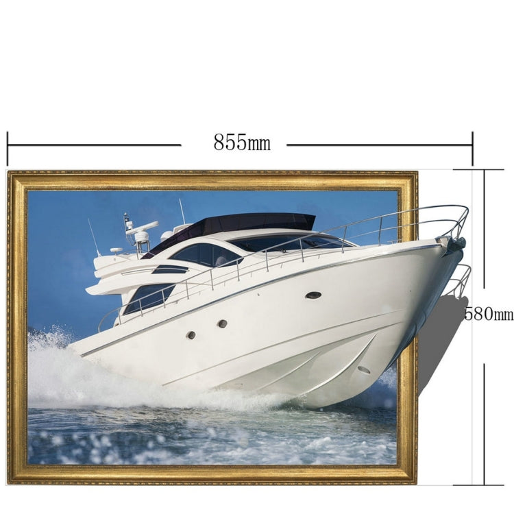 3D Yacht Removable Bathroom Art Stickers, Size: 85.5 x 58 x 0.3 cm