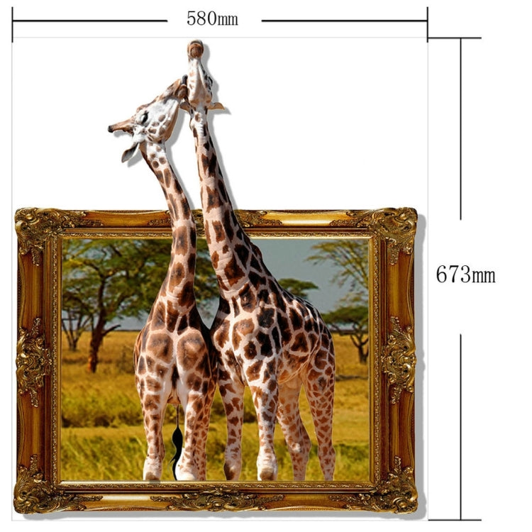 3D Giraffe Bathroom Art Stickers, Size: 67.3 x 58 x 0.3 cm