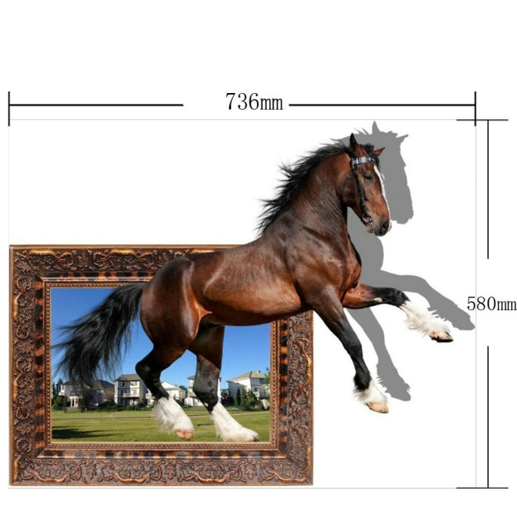 3D Horse Removable Bathroom Art Stickers, Size: 73.6 x 58 x 0.3 cm