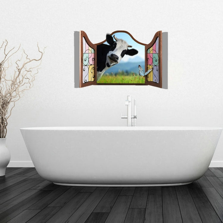 3D Cow Removable Bathroom Art Stickers, Size: 92.3 x 58 x 0.3 cm