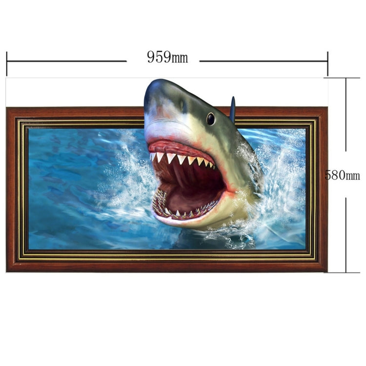 3D Shark Removable Bathroom Art Stickers, Size: 95.9 x 58 x 0.3 cm