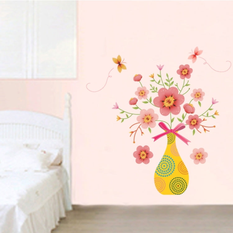 DIY Fashion Self Adhesive PVC Removable Wall Stickers / House Interior Decoration Pictures -- Vase & Butterfly, Size: 70cm x 50cm