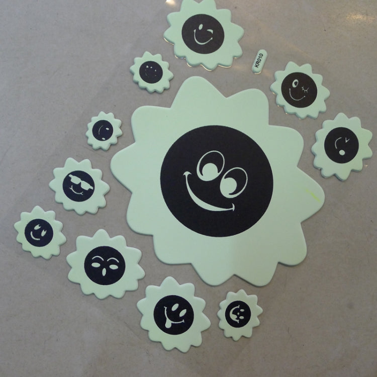 DIY Wall Stickers Decals Glow in Dark Stickers Fluorescent Luminous for Room - Cartoon Sun Facial Expression