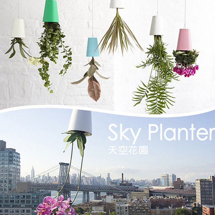 Sky Planter Hanging Flower Pot Upside-Down Plant Pot(Black)