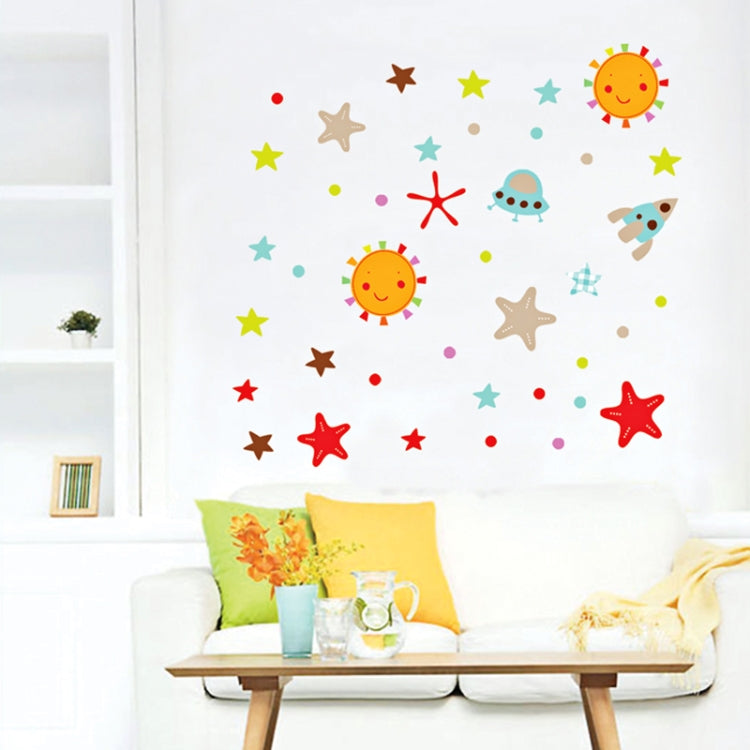 DIY Fashion Self Adhesive PVC Removable Wall Stickers / House Interior Decoration Pictures -- Sun & Star, Size: 70cm x 50cm