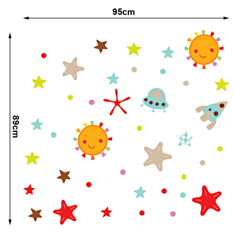 DIY Fashion Self Adhesive PVC Removable Wall Stickers / House Interior Decoration Pictures -- Sun & Star, Size: 70cm x 50cm