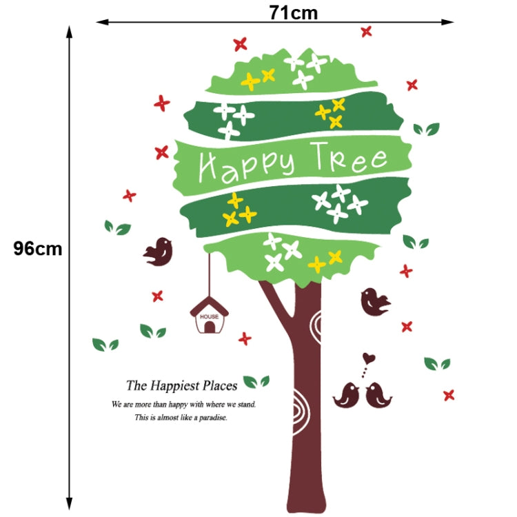 DIY Fashion Self Adhesive PVC Removable Wall Stickers / House Interior Decoration Pictures -- Happy Tree, Size: 70cm x 50cm