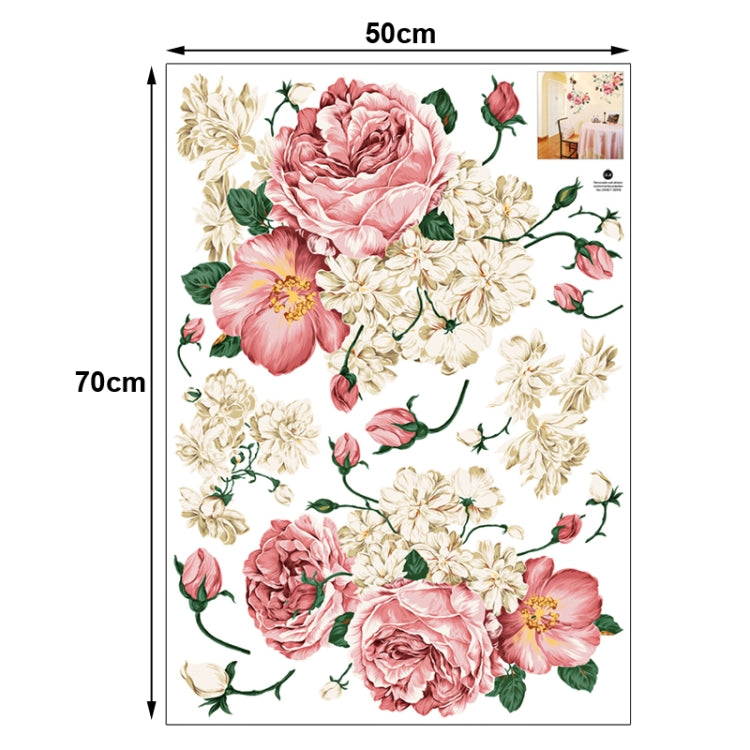 DIY Fashion Self Adhesive PVC Removable Wall Stickers / House Interior Decoration Pictures -- Peony, Size: 70cm x 50cm