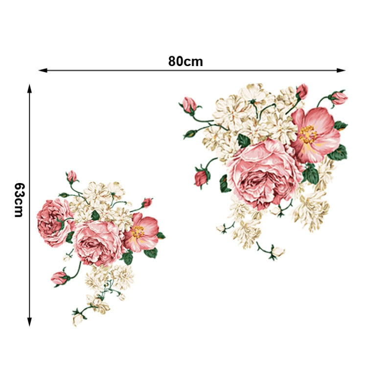 DIY Fashion Self Adhesive PVC Removable Wall Stickers / House Interior Decoration Pictures -- Peony, Size: 70cm x 50cm