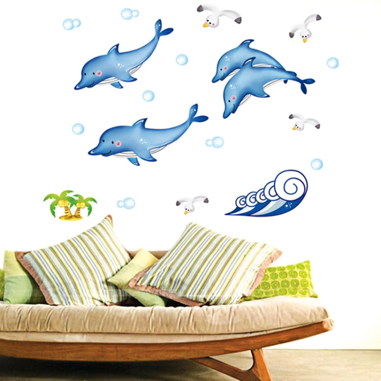 DIY Fashion Self Adhesive PVC Removable Wall Stickers / House Interior Decoration Pictures -- Dolphin, Size: 70cm x 50cm