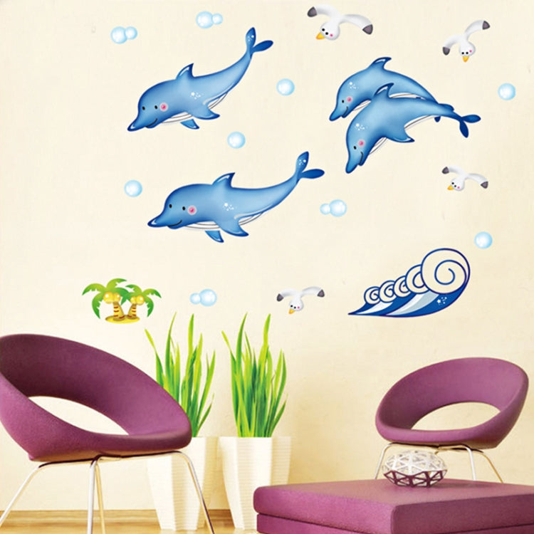 DIY Fashion Self Adhesive PVC Removable Wall Stickers / House Interior Decoration Pictures -- Dolphin, Size: 70cm x 50cm