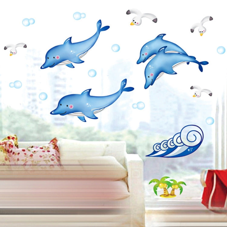 DIY Fashion Self Adhesive PVC Removable Wall Stickers / House Interior Decoration Pictures -- Dolphin, Size: 70cm x 50cm