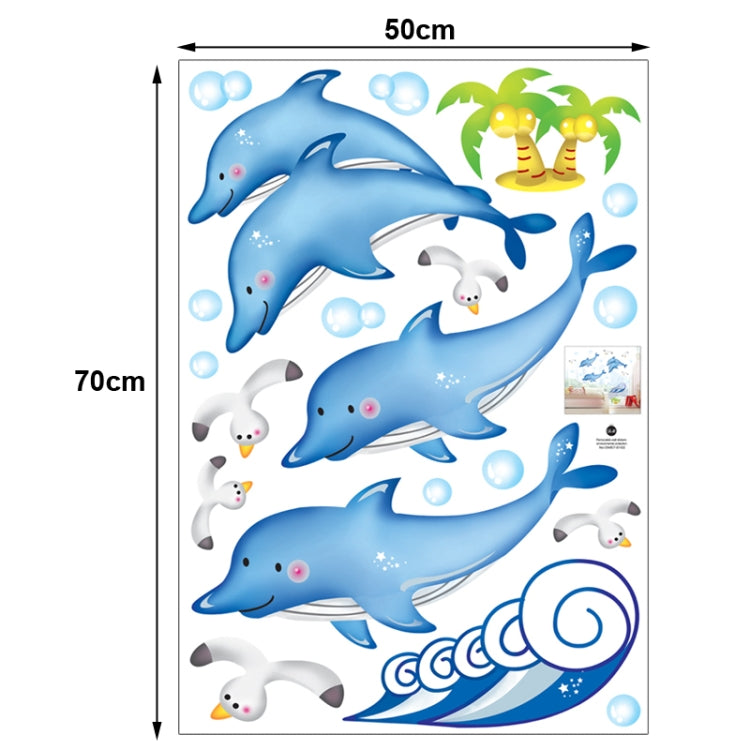 DIY Fashion Self Adhesive PVC Removable Wall Stickers / House Interior Decoration Pictures -- Dolphin, Size: 70cm x 50cm