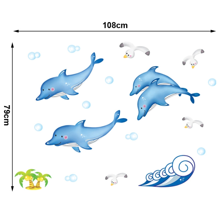 DIY Fashion Self Adhesive PVC Removable Wall Stickers / House Interior Decoration Pictures -- Dolphin, Size: 70cm x 50cm