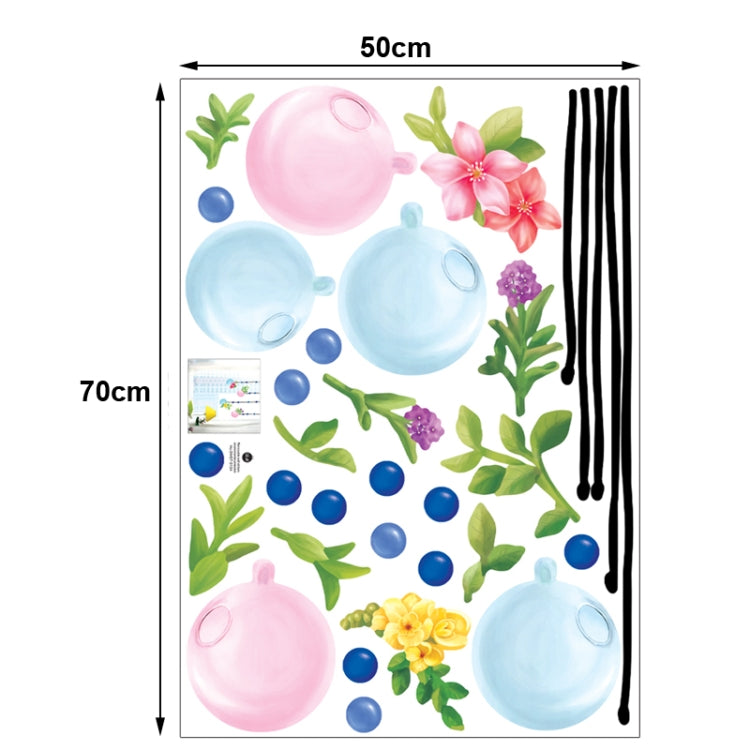 DIY Fashion Self Adhesive PVC Removable Wall Stickers / House Interior Decoration Pictures -- Vines & Balloon, Size: 70cm x 50cm