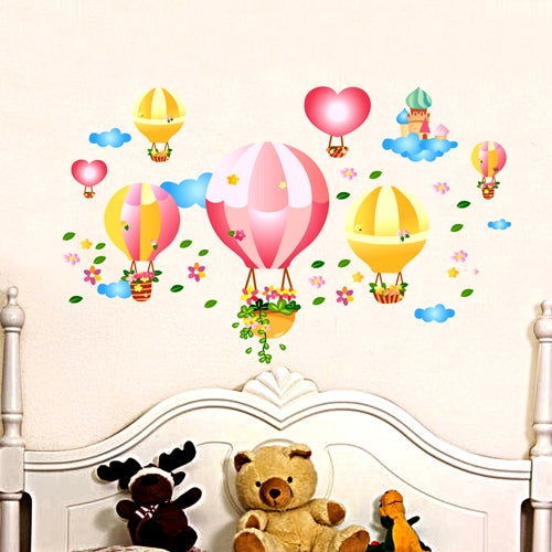 DIY Fashion Self Adhesive PVC Removable Wall Stickers / House Interior Decoration Pictures -- Cartoon Colorful Parachute, Size: 70cm x 50cm