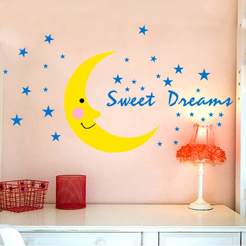 DIY Fashion Self Adhesive PVC Removable Wall Stickers / House Interior Decoration Pictures -- Star Moonlight, Size: 70cm x 50cm