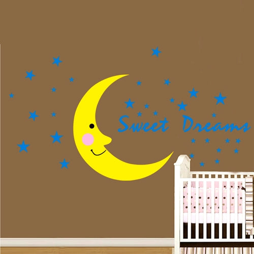 DIY Fashion Self Adhesive PVC Removable Wall Stickers / House Interior Decoration Pictures -- Star Moonlight, Size: 70cm x 50cm