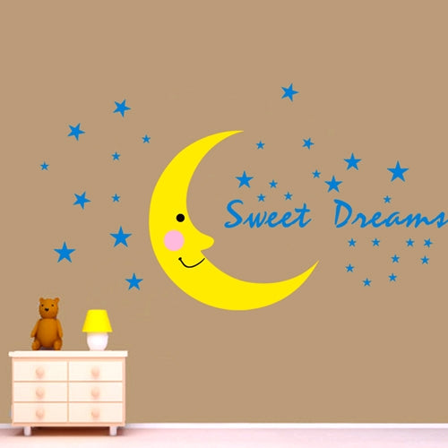 DIY Fashion Self Adhesive PVC Removable Wall Stickers / House Interior Decoration Pictures -- Star Moonlight, Size: 70cm x 50cm