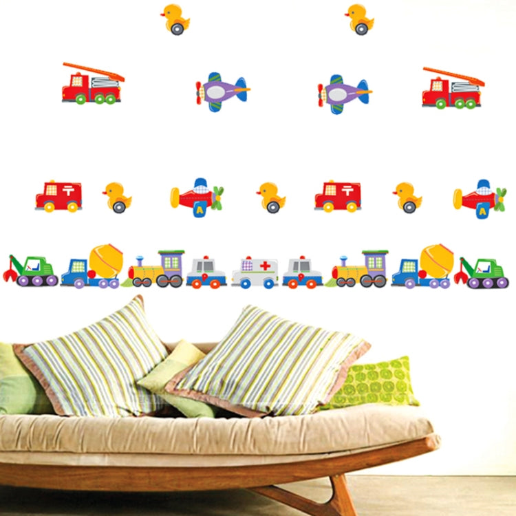 DIY Fashion Self Adhesive PVC Removable Wall Stickers / House Interior Decoration Pictures -- Cartoon Transportation, Size: 70cm x 50cm