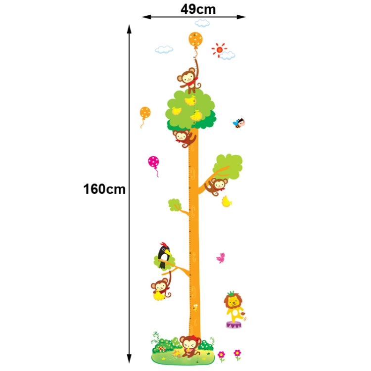 DIY Fashion Self Adhesive PVC Removable Wall Stickers / House Interior Decoration Pictures -- Cartoon Animal Height Ruler, Size: 70cm x 50cm