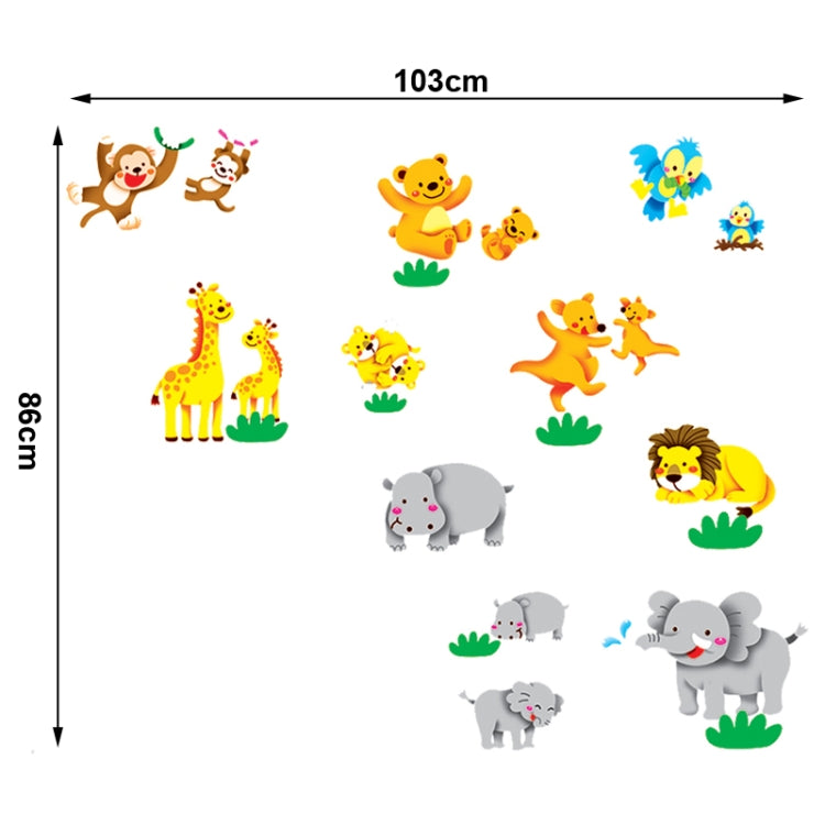 DIY Fashion Self Adhesive PVC Removable Wall Stickers / House Interior Decoration Pictures -- Cartoon Animal, Size: 70cm x 50cm