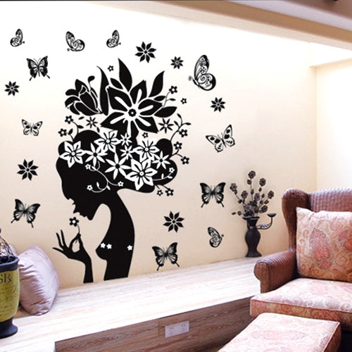 DIY Fashion Self Adhesive PVC Removable Wall Stickers / House Interior Decoration Pictures -- Flower Fairy, Size: 70cm x 50cm