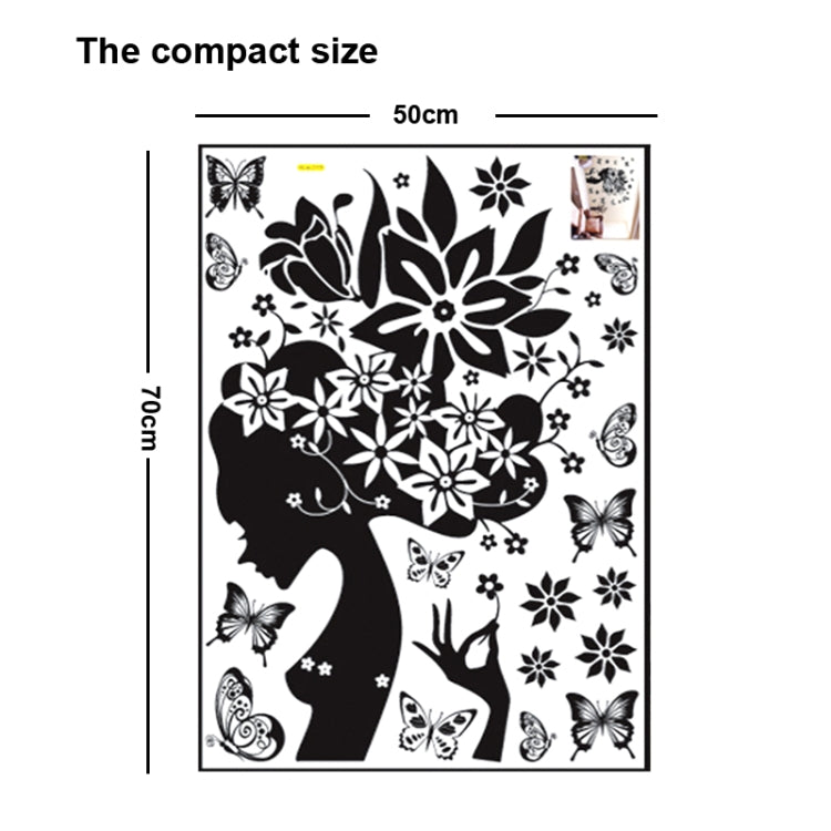 DIY Fashion Self Adhesive PVC Removable Wall Stickers / House Interior Decoration Pictures -- Flower Fairy, Size: 70cm x 50cm