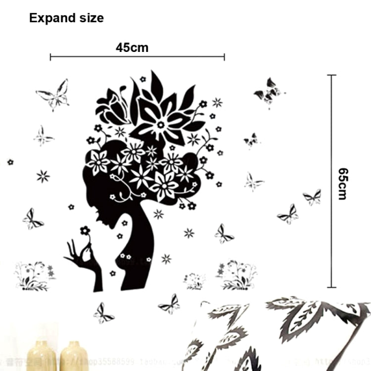 DIY Fashion Self Adhesive PVC Removable Wall Stickers / House Interior Decoration Pictures -- Flower Fairy, Size: 70cm x 50cm