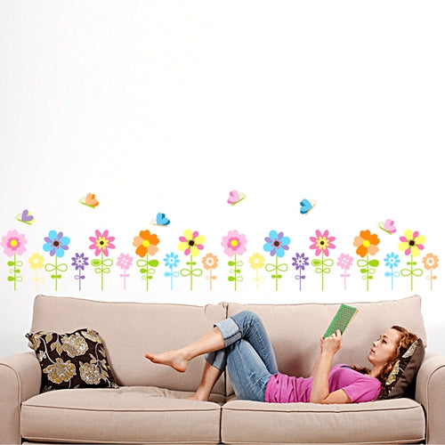 DIY Fashion Self Adhesive PVC Removable Wall Stickers / House Interior Decoration Pictures -- Flowers & Butterfly, Size : 70cm x 50cm