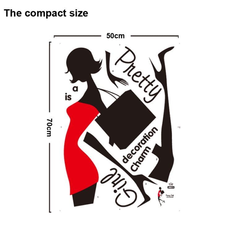 DIY Fashion Self Adhesive PVC Removable Wall Stickers / House Interior Decoration Pictures -- Pretty Girl, Size : 70cm x 50cm