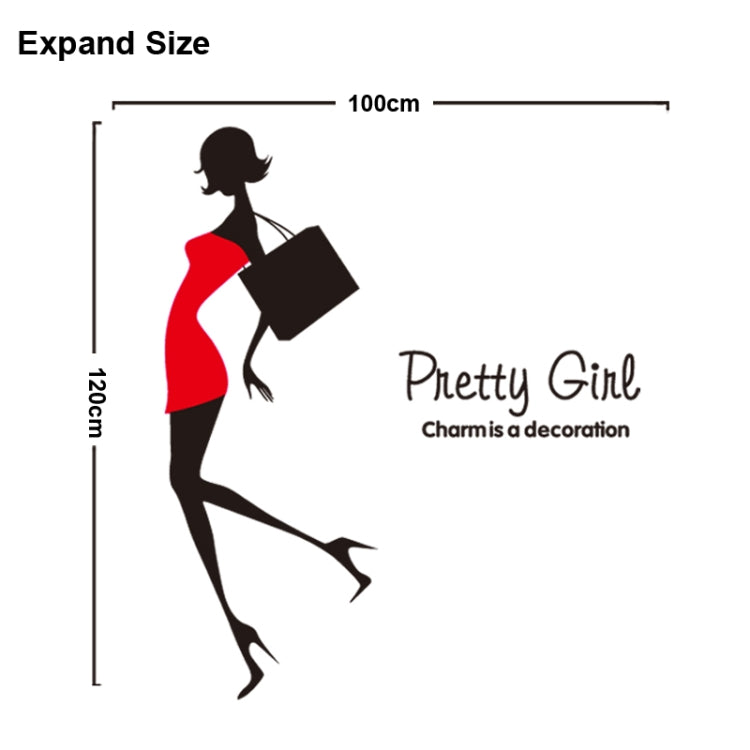 DIY Fashion Self Adhesive PVC Removable Wall Stickers / House Interior Decoration Pictures -- Pretty Girl, Size : 70cm x 50cm