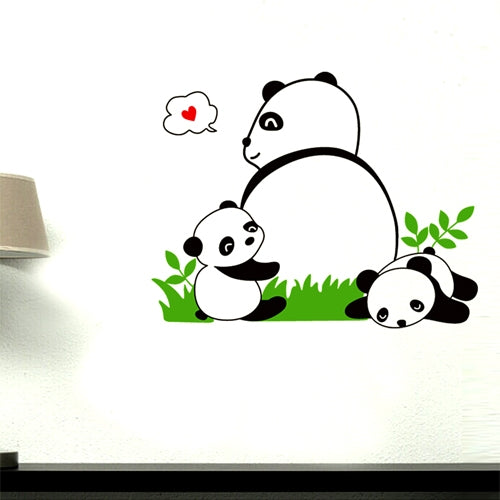 DIY Fashion Self Adhesive PVC Removable Wall Stickers / House Interior Decoration Pictures -- Panda Family, Size: 70cm x 50cm