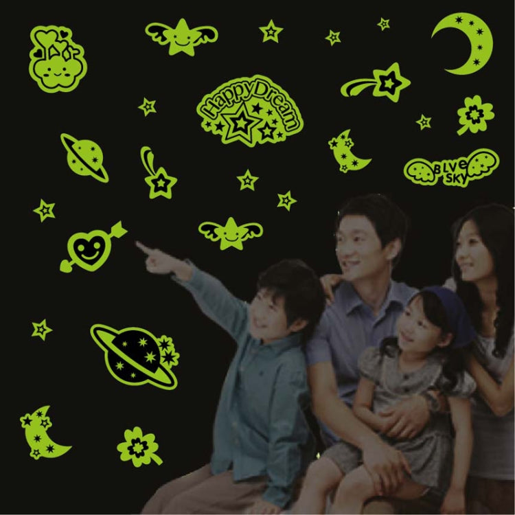 DIY Wall Stickers Decals Glow in Dark Stickers Fluorescent Luminous for Room - Sky Pattern